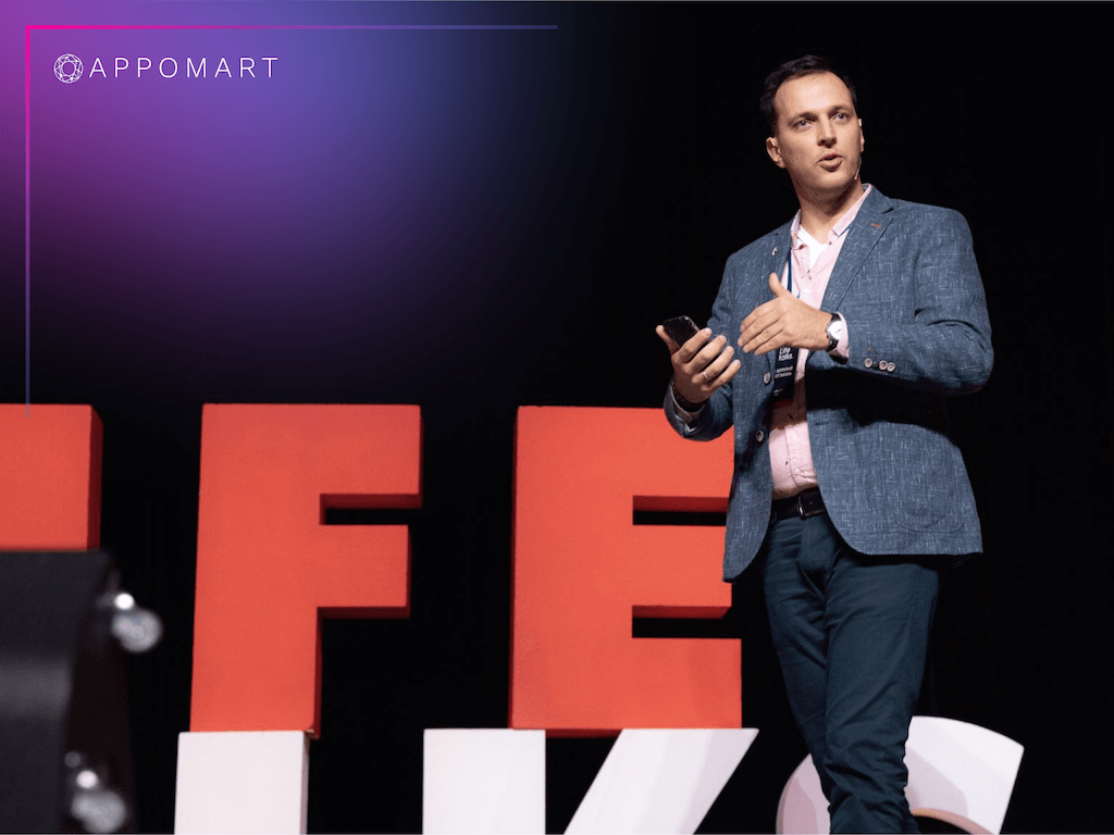 Vladimir Cherny, the CEO of Appomart, spoke at the Life Talks Conference. It is a TEDx-style conference in the charity sector. At the conference, Vladimir Cherny talked about the 'Wanna Help' mobile application, which Appomart has been developing, updating, and supporting for the past two years.