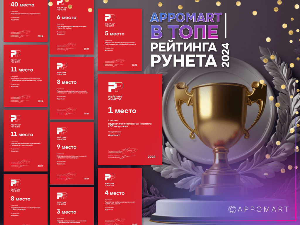 Appomart вновь подтверждает своё лидерство в Рейтинге Рунета 2024 года!