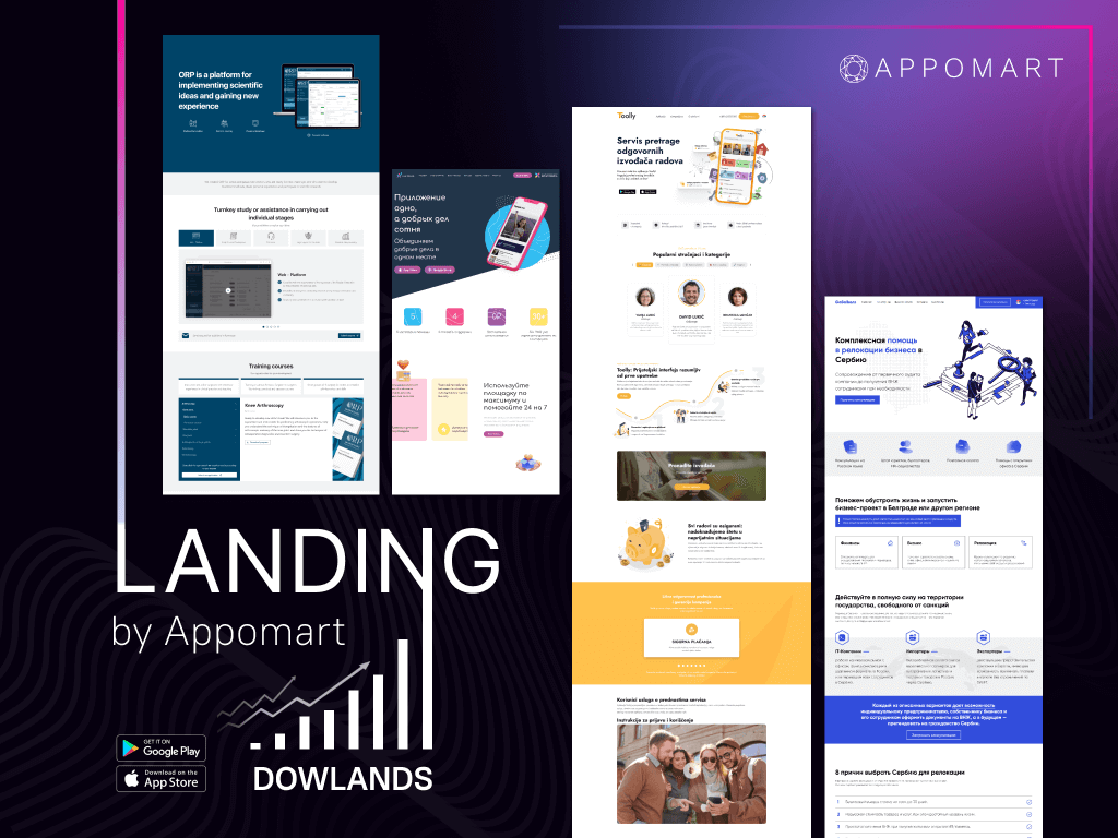 Landing Pages and Promo Sites for Mobile Applications and Web Services