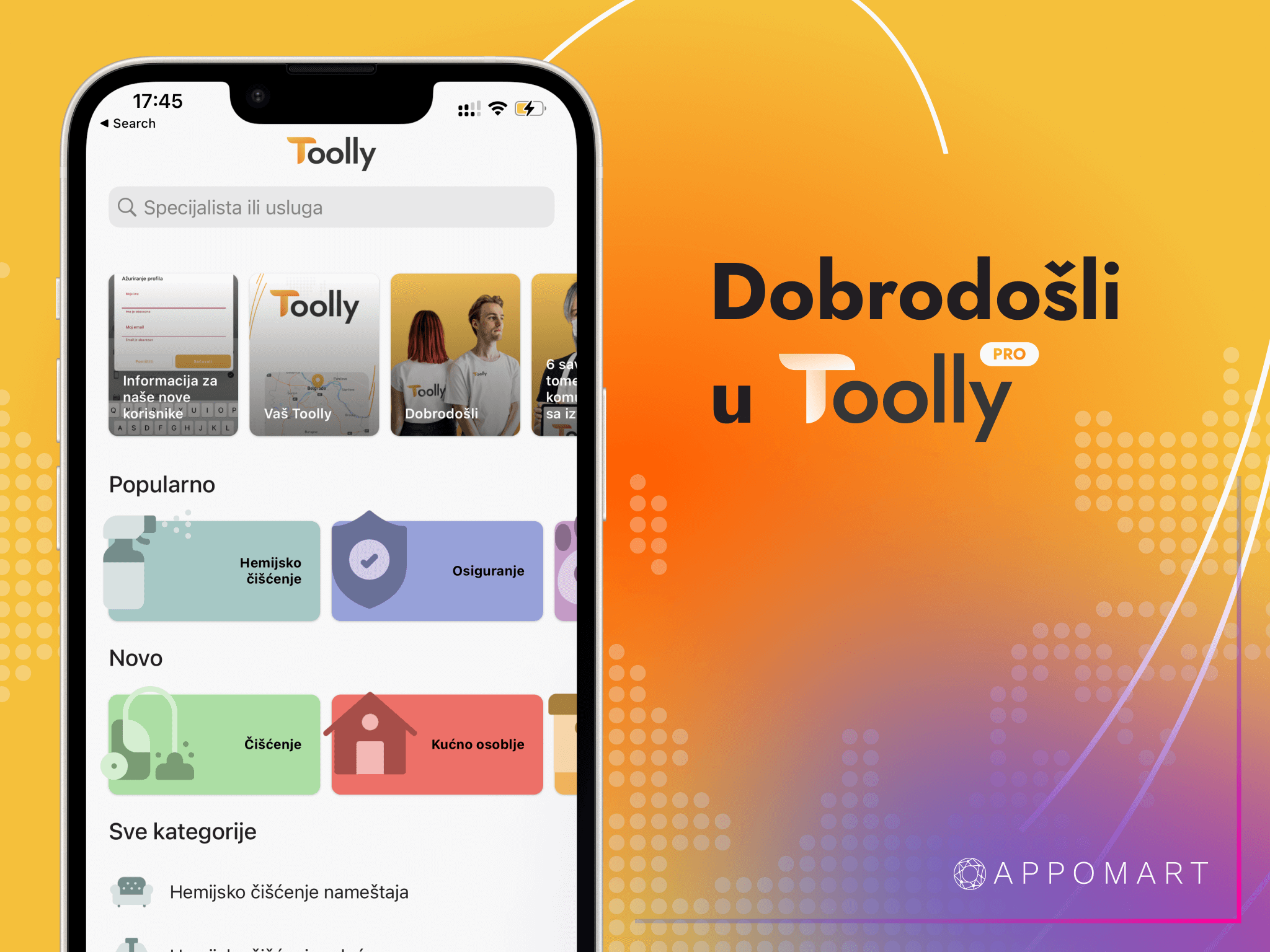 Our company, Appomart, proudly presents Toolly - an innovative application developed specifically for the Serbian market of IT services